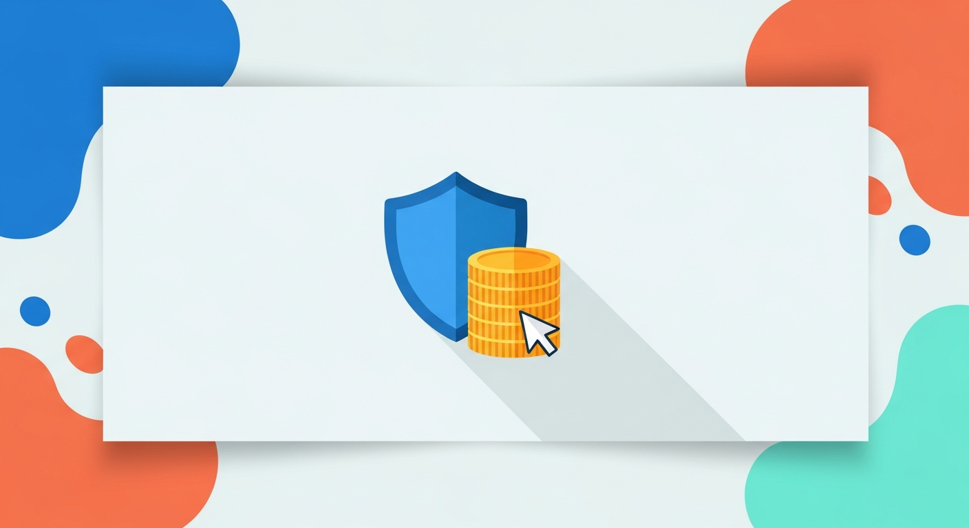 Illustration of a shield protecting a budget from cost-per-click charges