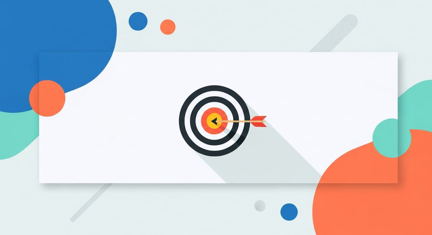 Illustration of an arrow hitting the bullseye of a target